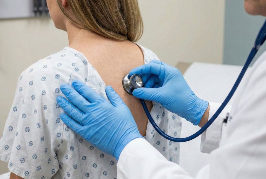 A doctor performs a routine check-up on a patient, illustrating the quality care provided by Ambetter accepted doctors Houston.